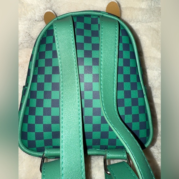 Bath & Body Works Mini Checker Backpack Makeup Bag Reindeer Dog w Bells Like New - Picture 2 of 8